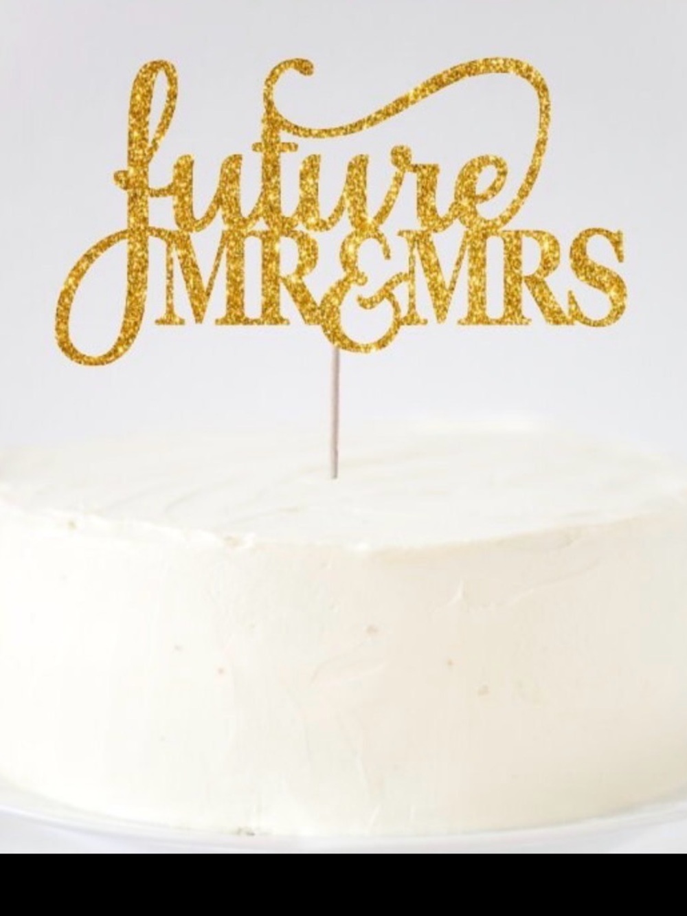 Gold 'Future Mr & Mrs' Cake Topper - Elegant Wedding Party Decoration